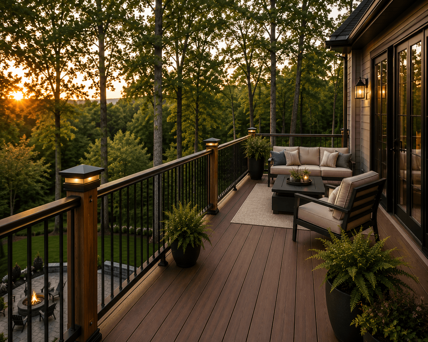 Custom deck with thoughtful railing and stair details