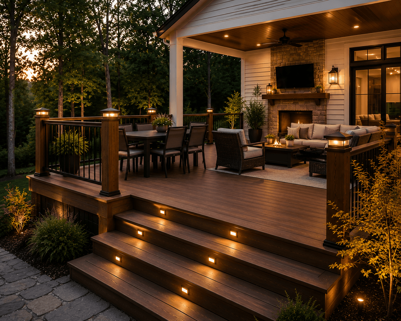 Finished deck area ready for outdoor living