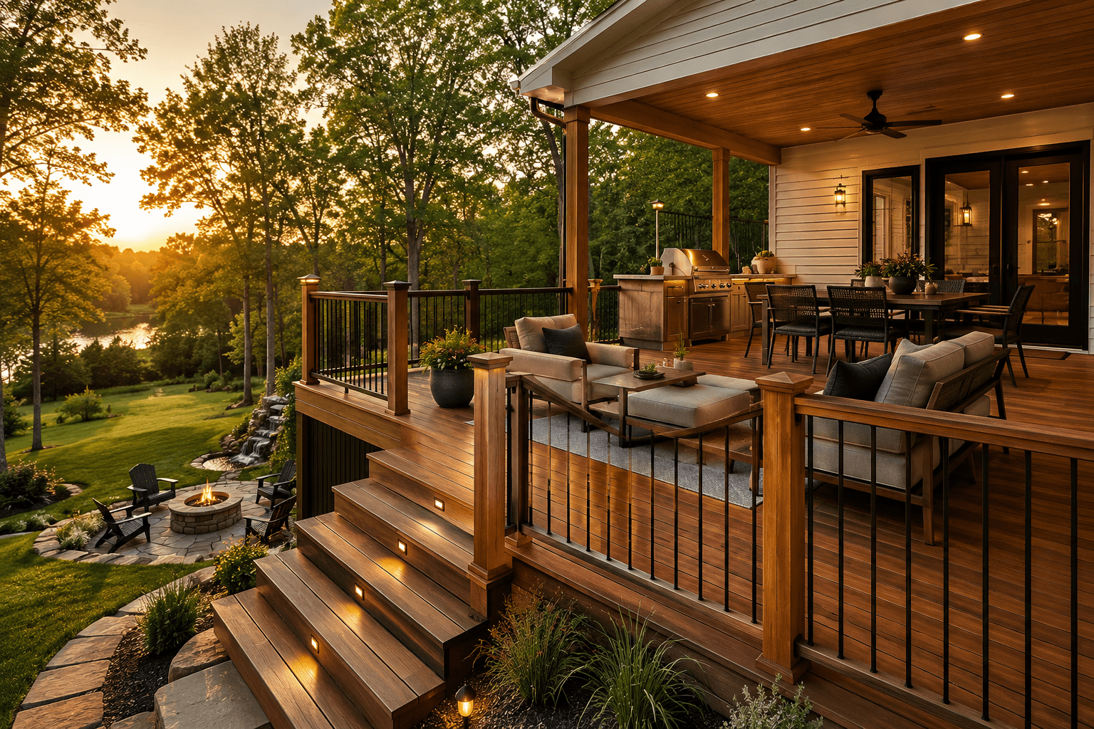 Custom deck built for outdoor living in Northwest Georgia