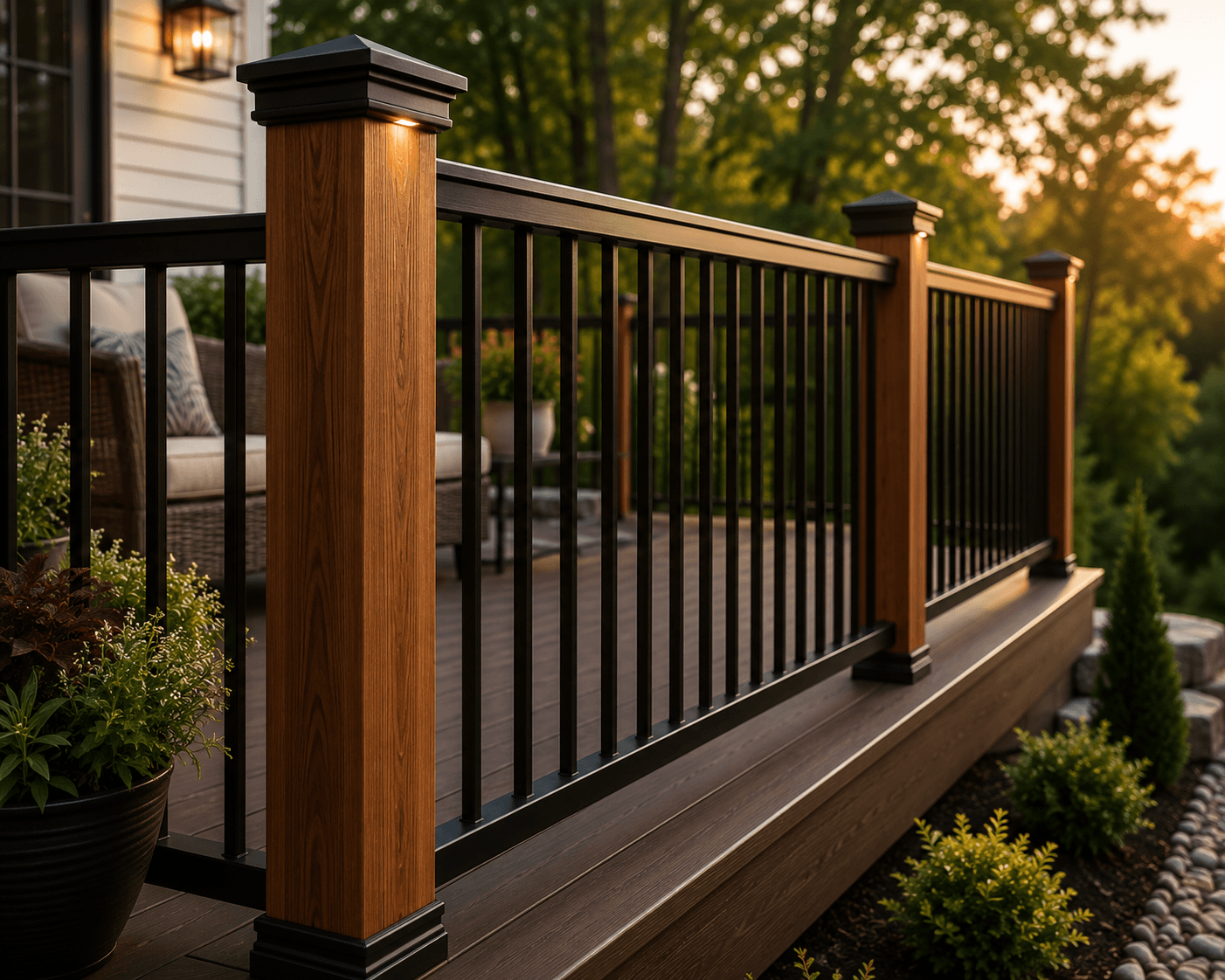 Deck railing selected to complement the home and outdoor space