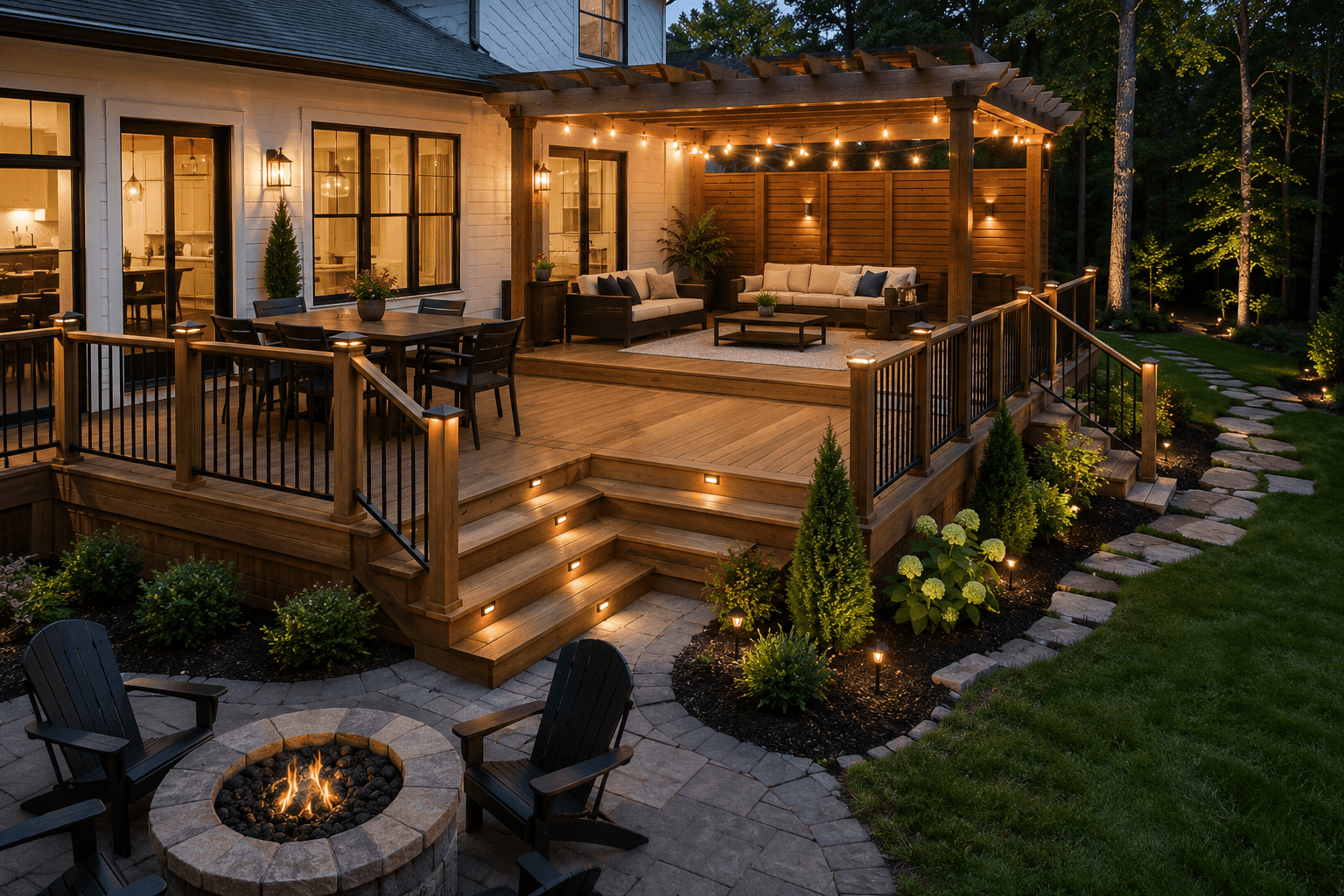 Custom backyard deck built for outdoor living in Northwest Georgia