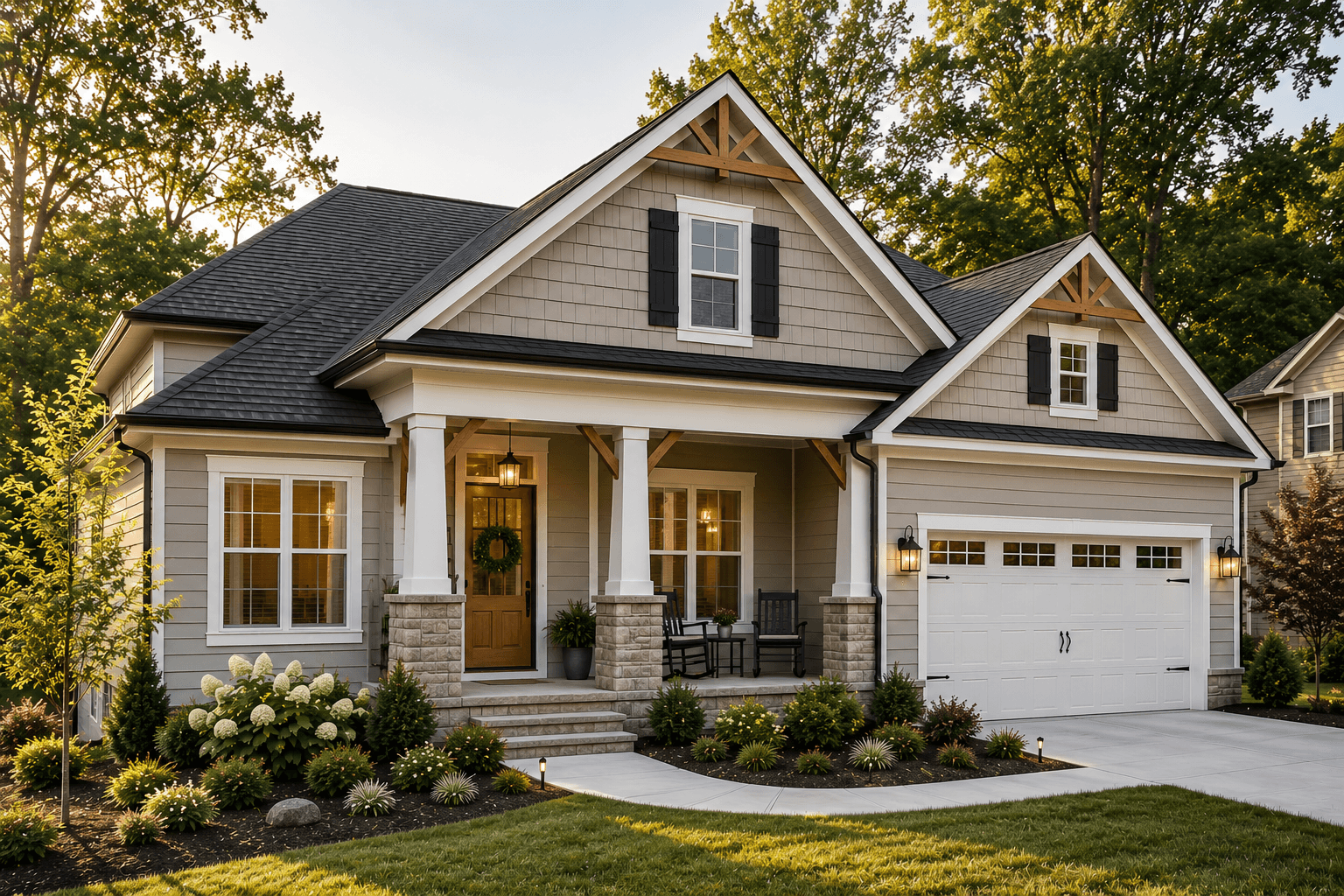 Shake-style accent siding on a gable or architectural area