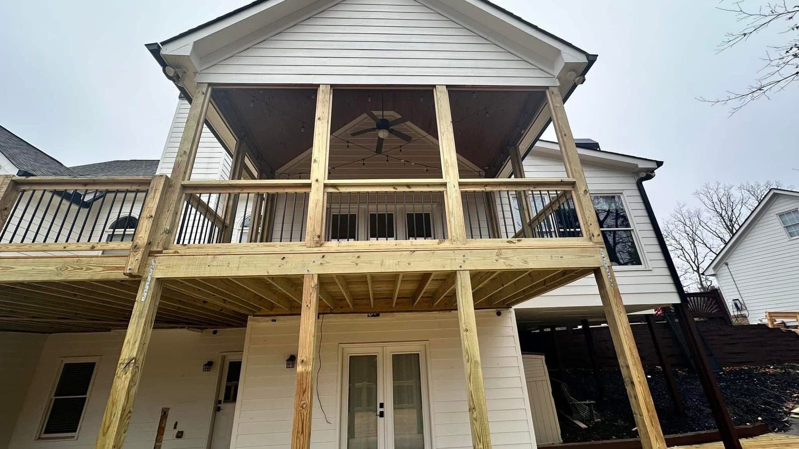 Completed covered deck project by Horizon Home Services in Adairsville, Georgia