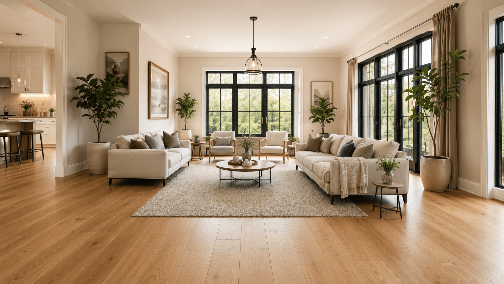 Luxury kitchen renovation with warm natural light by Horizon Home Services