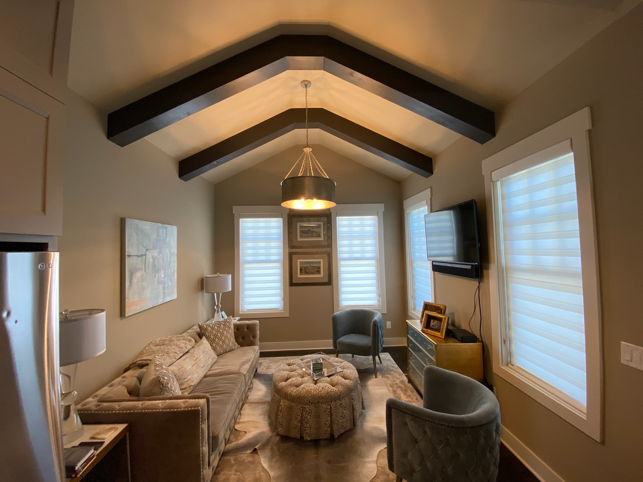 Sunlit interior space with warm natural light
