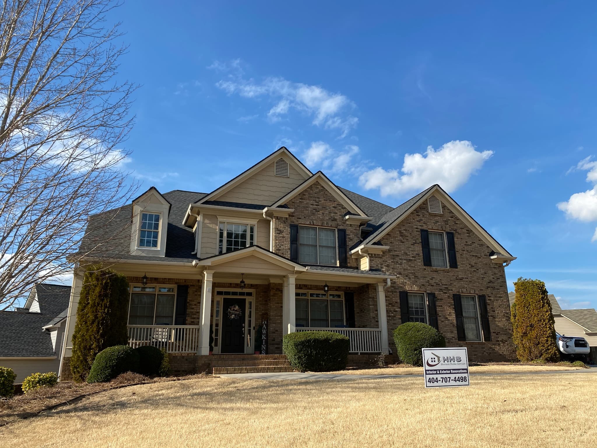 Brick home exterior with landscaping in Northwest Georgia