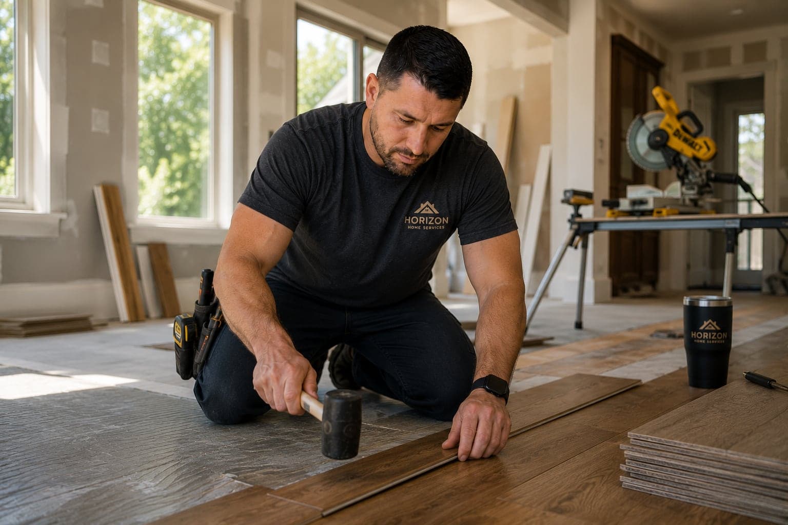 Careful construction work underway in a residential home
